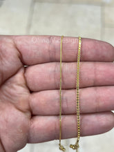 14K Yellow Gold Over 925 Sterling Silver Box  Adjustable 1mm 1.3mm Chain, Silver, Sterling Silver Chain, 925 Sterling Silver
